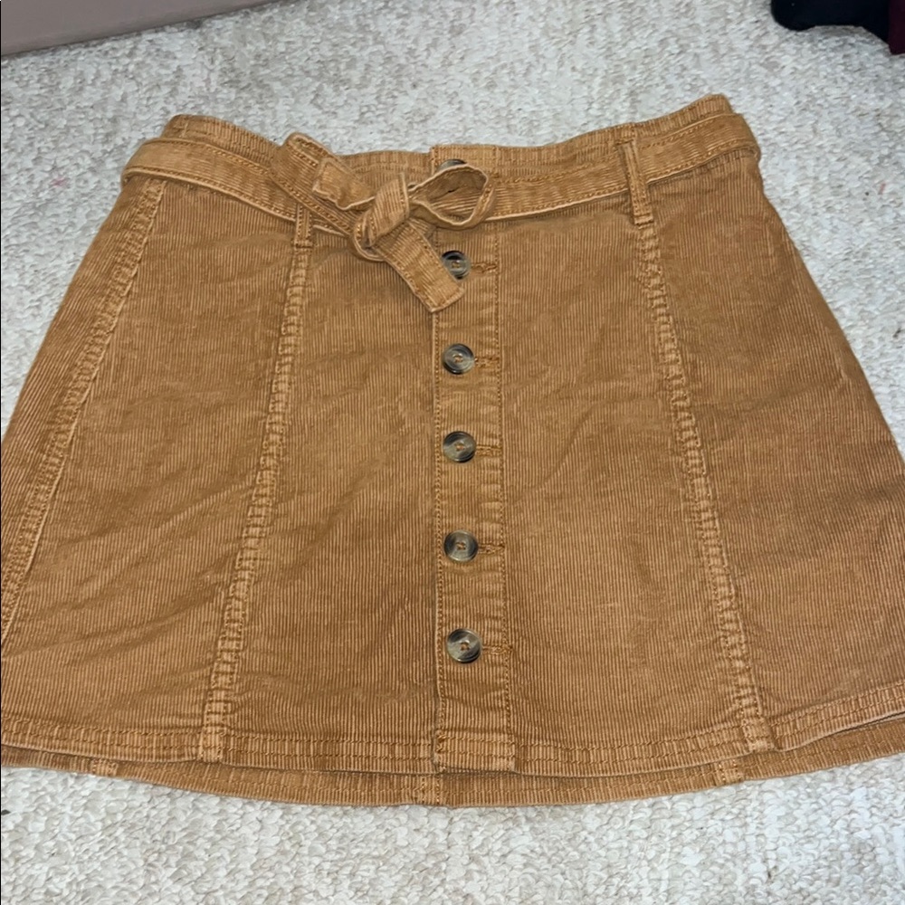 American Eagle Outfitters Tan A-Line Corduroy Mini Skirt